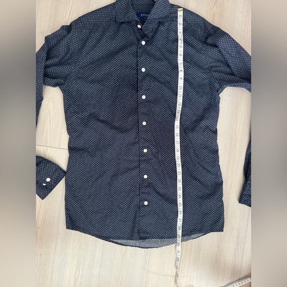 Eton Blue Shirt - Polka Dots NWOT Size M 39 - 15 1/2 - Picture 7 of 9